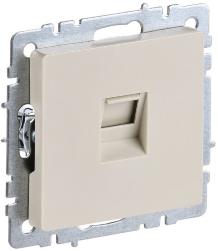 Розетка компьютерная без рамки IEK Brite РК10-БрКр 1-м. RJ45 5e бежевый картинка
